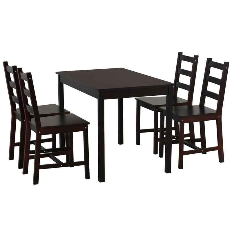 5 Piece Dining Room Table Set, Wooden Kitchen Table and Chairs
