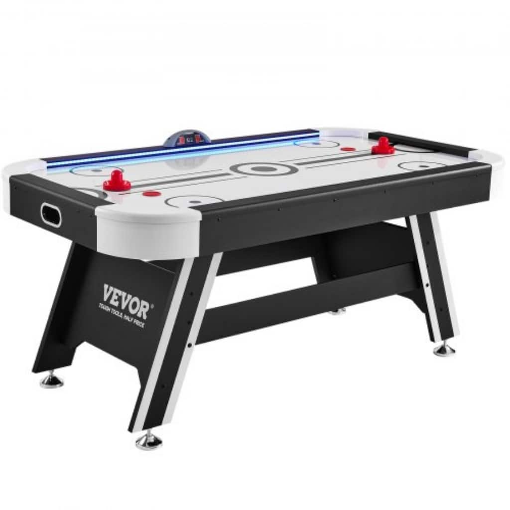 72" Indoor Air-Powered Hockey Game Table with LED Light Strip and PVC Surface - 72”L x 40”W x 32”H