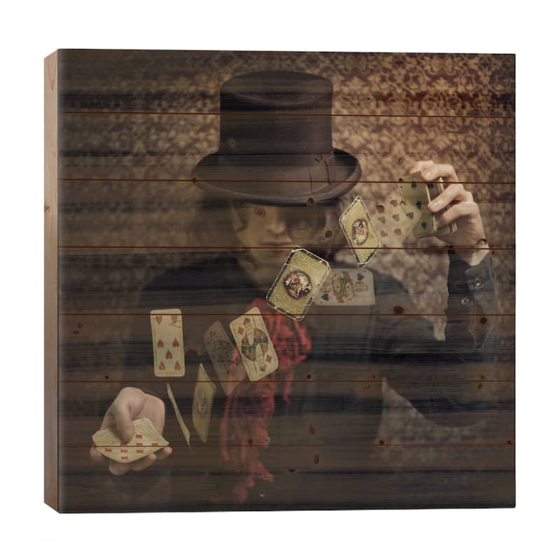 Try Your Fortune Print On Wood by Kiyo Murakami - Multi-Color - 26x26x1.5