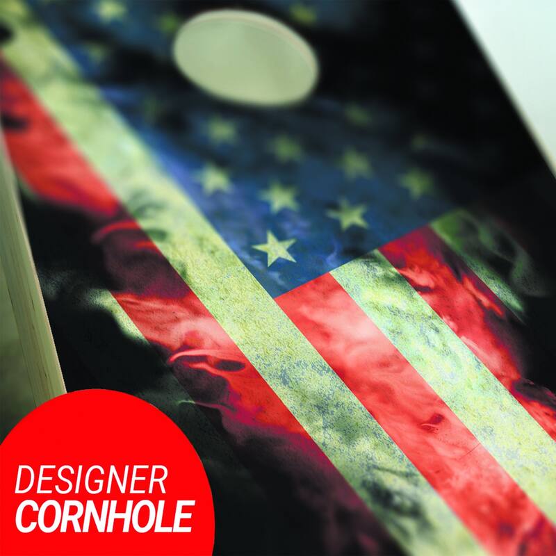 American Flag Skull Outdoor Cornhole Board Game Set