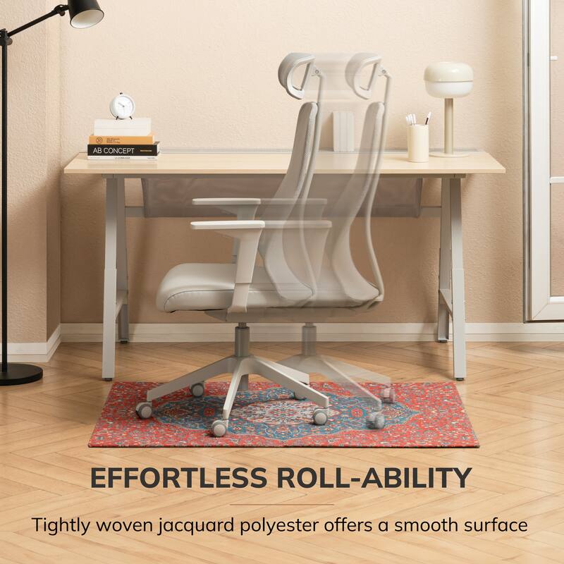 Jani 36"x48" Rug'd Chair Mat-Rug Style Office Chairmat for Carpet & Hard Floors| 0.5" Thick |Non-Slip, Foldable Desk Chair Mat