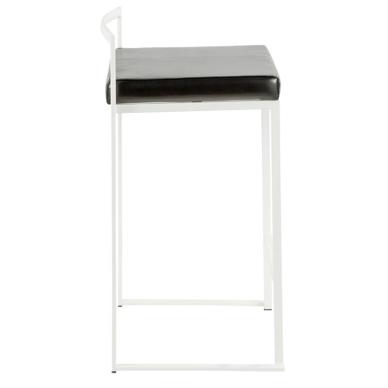 Porch & Den Forrest 26" White Fixed-Height Stackable Counter Stool (Set of 2)