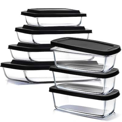 7-Pack Glass Food Storage Containers with Lids, Baking Pans Set