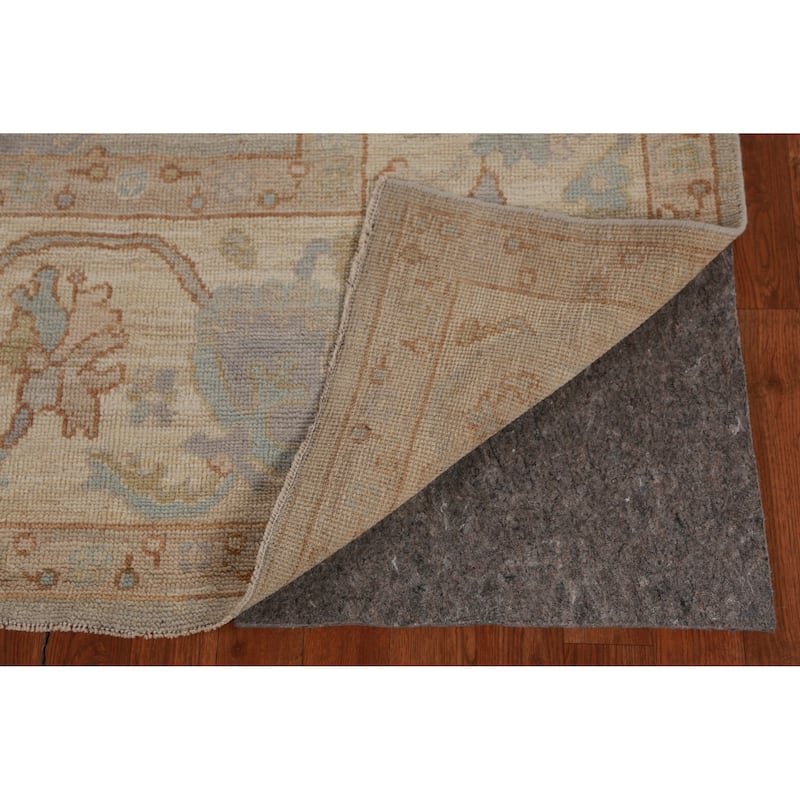 Hand Knotted Oriental 100% Wool Carpet Transitional All-Over Greys & Charcoal Oushak Area Rug - 9' 7'' X 8' 3''
