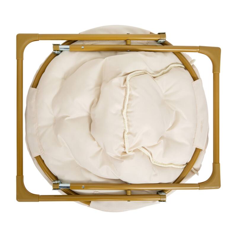 Kids Folding Synthetic Fur Saucer Chair for Playroom or Bedroom - 12.25"D x 22.75"W x 22"H