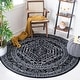 preview thumbnail 56 of 188, SAFAVIEH Adirondack Cheyenne Rustic Oriental Medallion Rug 4' Round - Black/Ivory