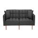 LUXMOD Futon Sleeper Sofa With 2 Pillows Fabric - Grey/Black