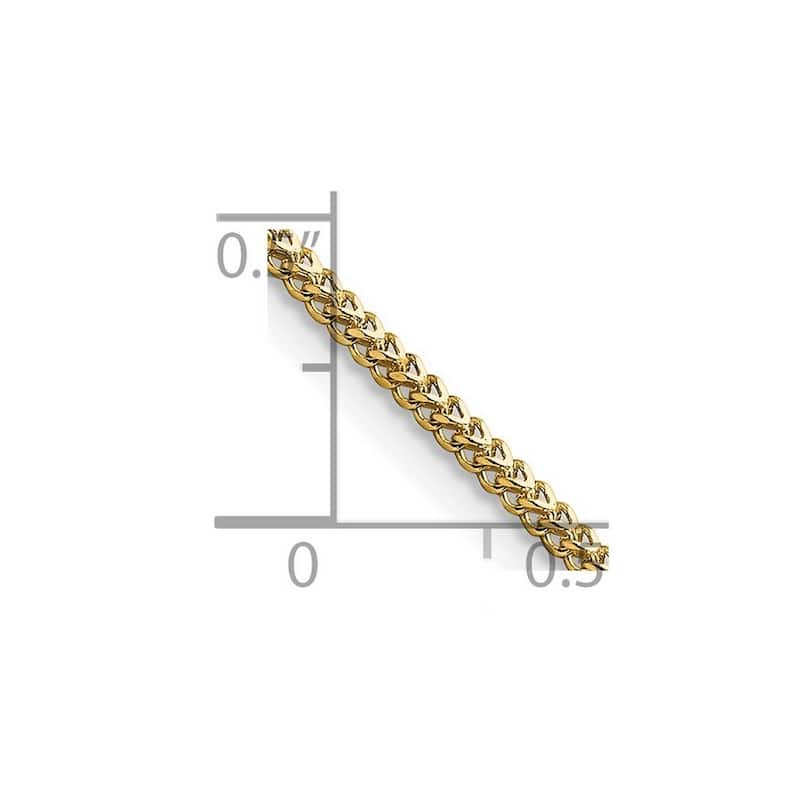 Curata 14k Yellow Gold Solid Polished 1.3mm Franco Chain Bracelet Lobster Claw