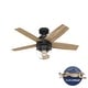 preview thumbnail 2 of 16, Hunter Margo Ceiling Fan w/ LED Light Kit, Handheld Remote - Transitional, Bohemian