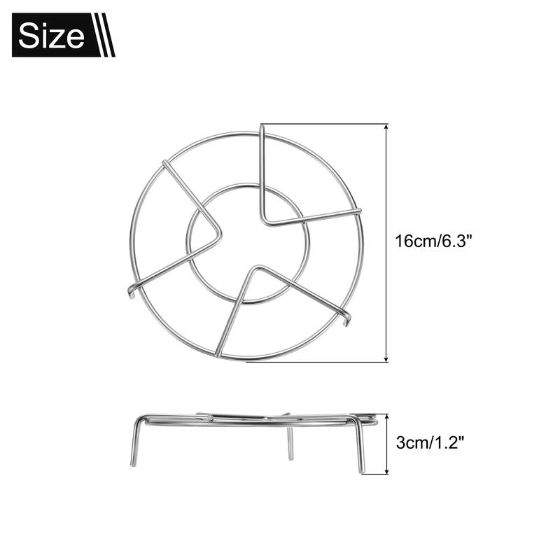 Steam Rack 6.3" Dia Metal Trivets for Cooker Silver (1.2" Tall) - Silver