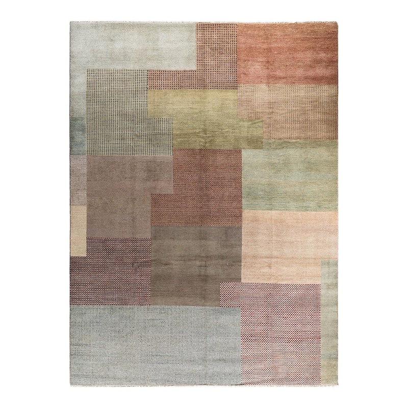 Gabbeh One-of-a-Kind Hand-Knotted Area Rug, Multicolor - 9' 1" x 12' 4"