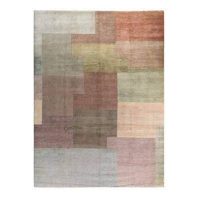 Gabbeh One-of-a-Kind Hand-Knotted Area Rug, Multicolor - 9' 1" x 12' 4"