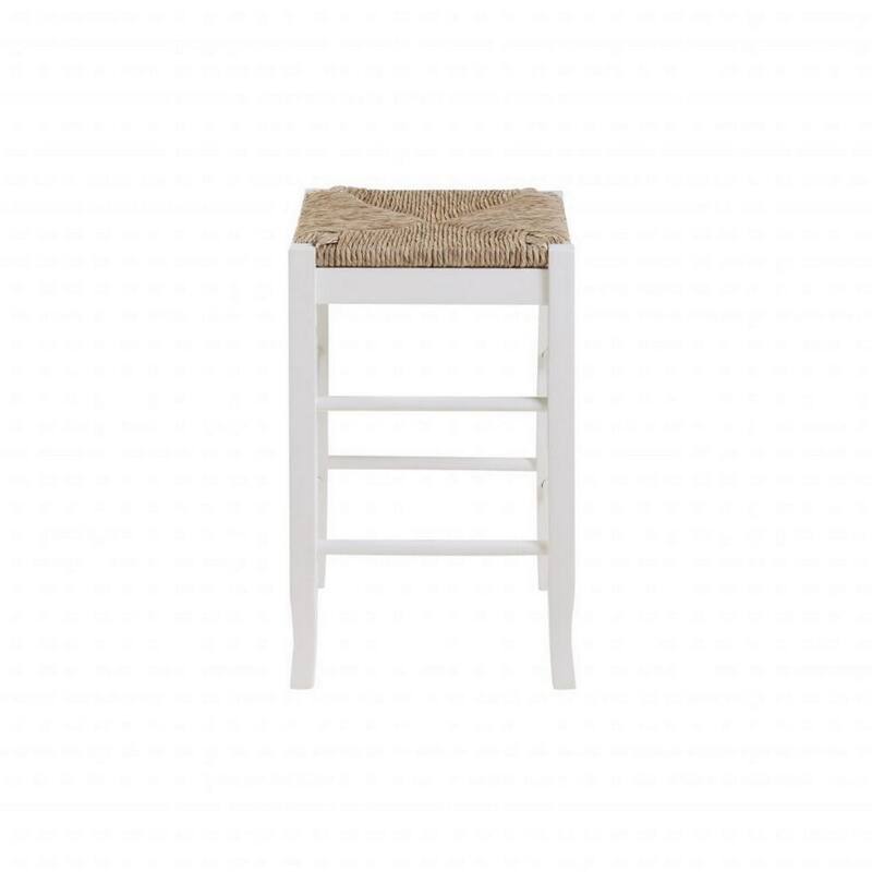 Square Wooden Frame Counter Stool with Hand Woven Rush - 24 H x 14.5 W x 14.5 L Inches