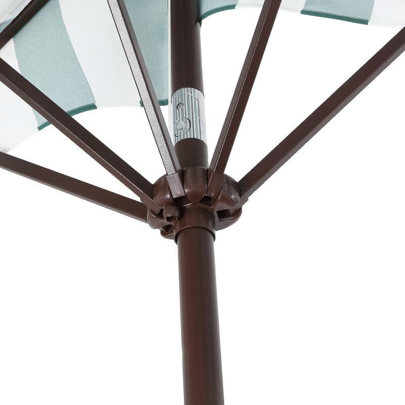 9ft Half Market Umbrella, Scalloped, Crank, Tilt, UV, by JONATHAN Y