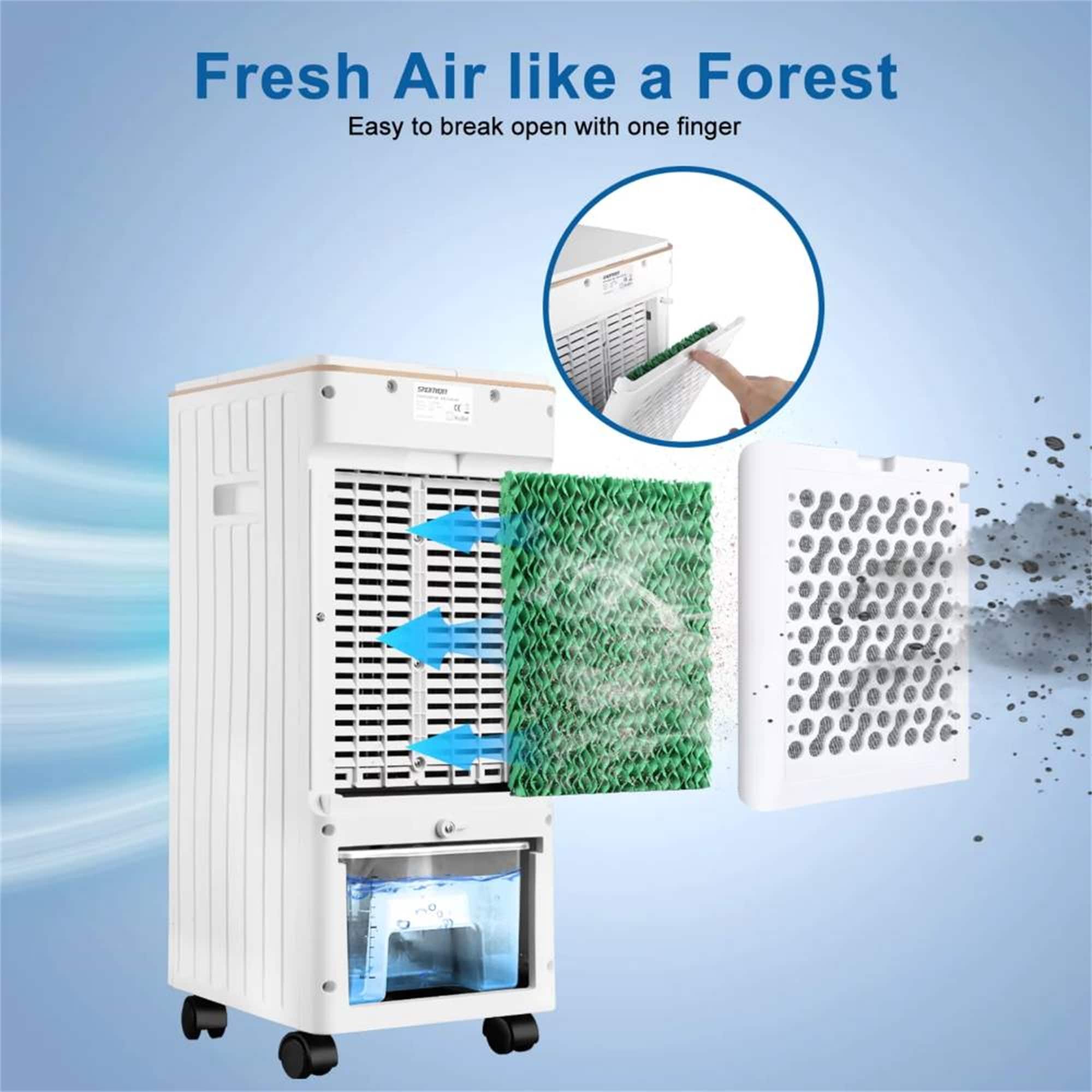Portable Evaporative Air Cooler Fan Anion Humidity for Home Dorms Bed