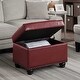 preview thumbnail 13 of 56, Copper Grove Mendocino Storage Ottoman Burgundy Faux Leather