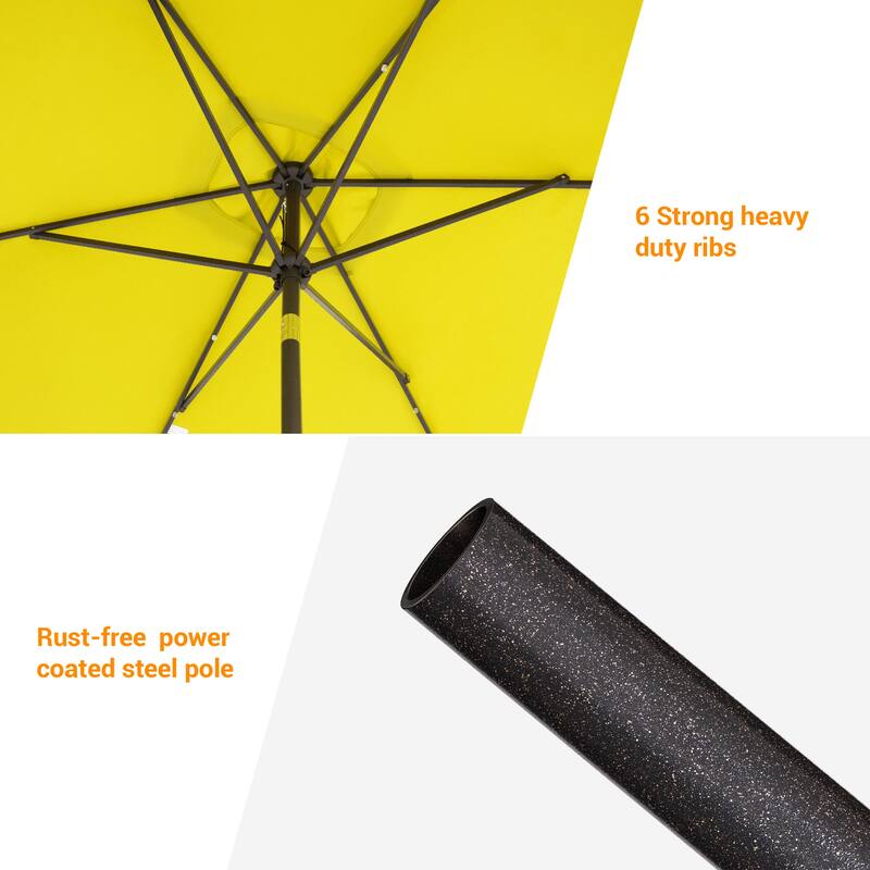 BONOSUKI LED 10 x 6.5ft Outdoor Umbrellas Patio Market Table Umbrellas