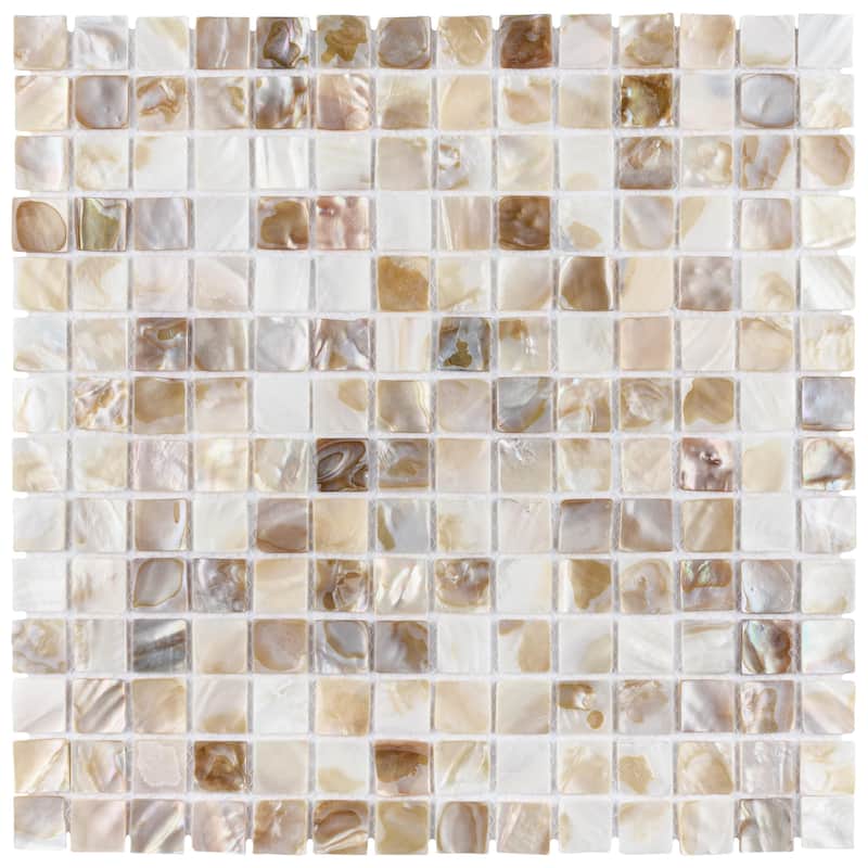 Merola Tile Conchella Square Natural 12" x 12" Natural Shell Wall Tile