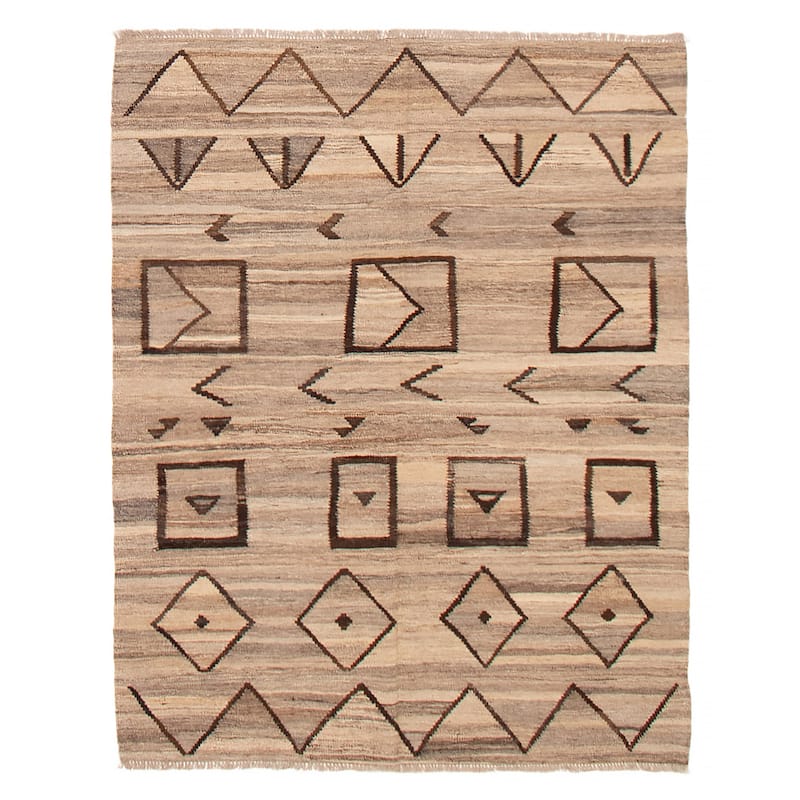 Sivas Taupe Kilim 5'0" x 6'4" - 5'0 x 6'4 - Taupe - 5'0 x 6'4