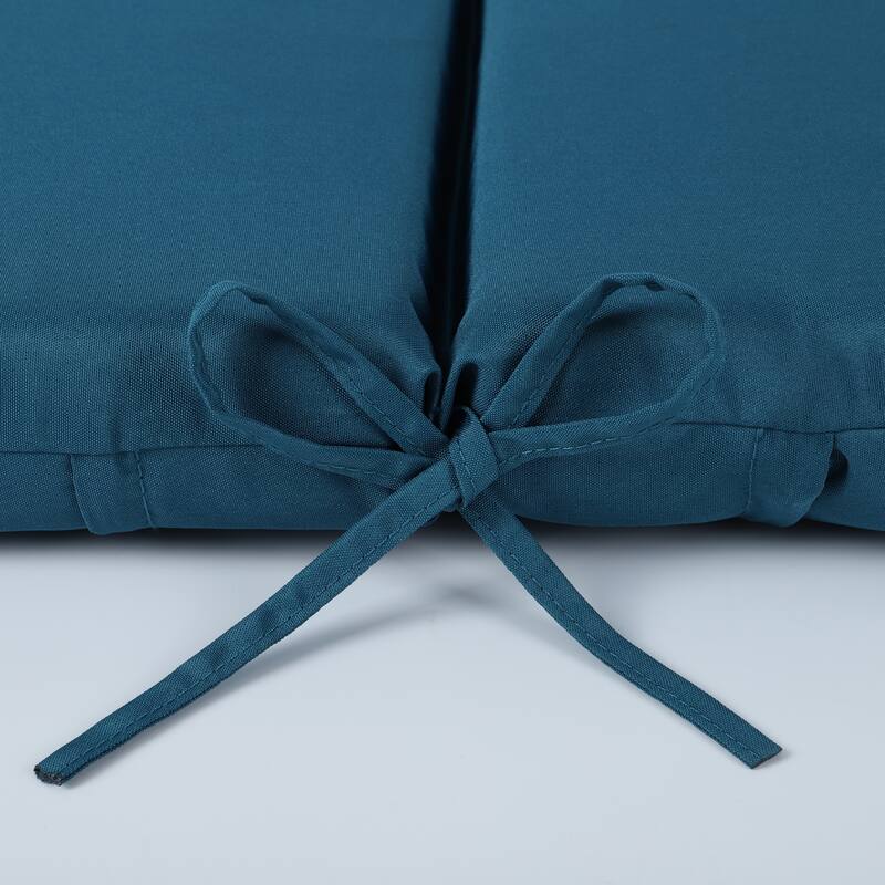 2pcs Set Outdoor Lounge Chair Cushion Replacement Patio Funiture Seat Cushion Chaise Lounge Cushion-Lake Blue