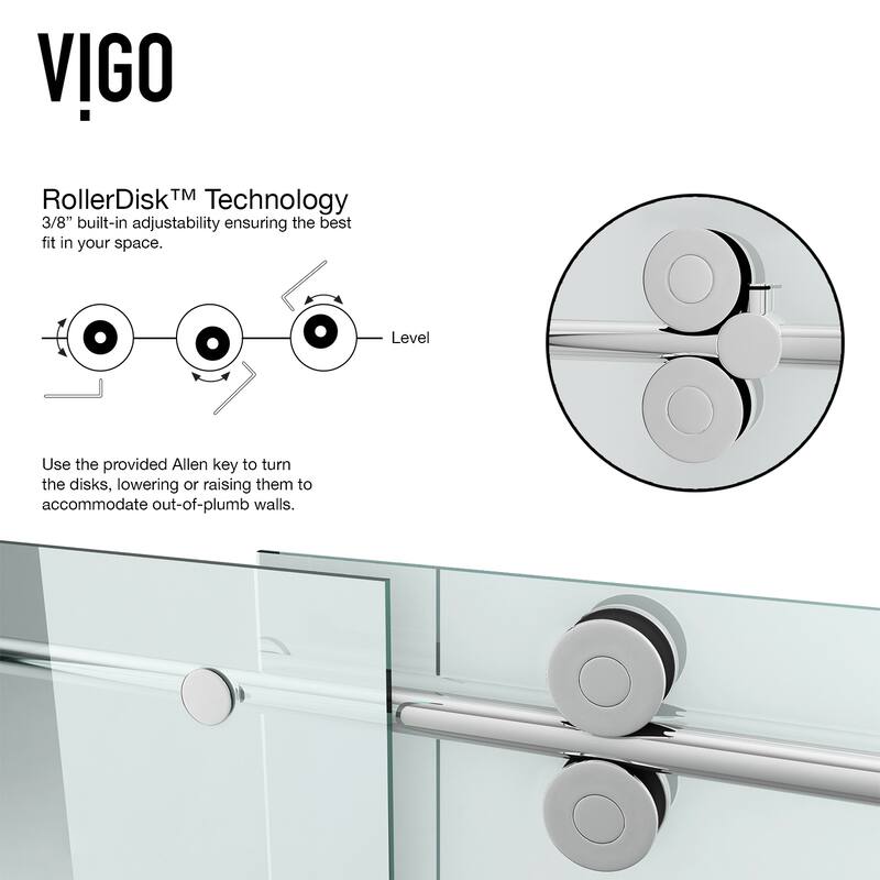 VIGO Winslow Frameless Sliding Shower Enclosure