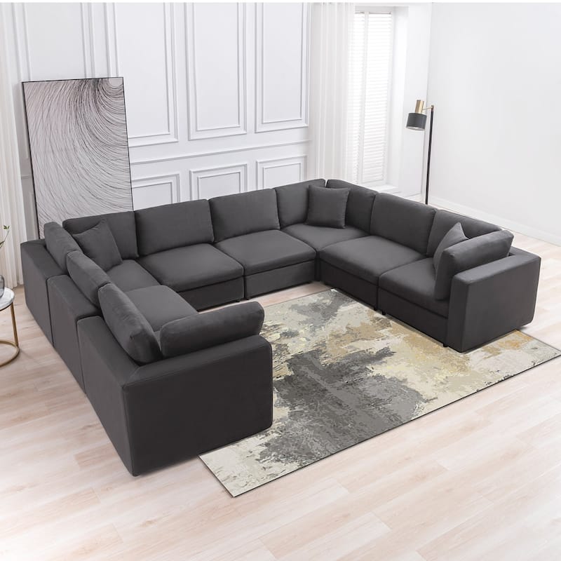 Mixoy Modern Convertible Sectional Sofa,L/U Shaped Corner Sleeper Sofa Couch,Modular Sectional Couches
