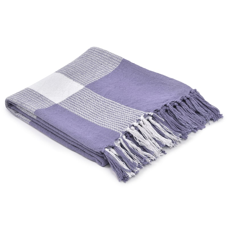 Sevita Hand-Woven Plaid Standard Size Throw Blanket