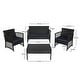 preview thumbnail 46 of 46, Madison Outdoor 4-Piece Rattan Patio Furniture Chat Set with Cushions