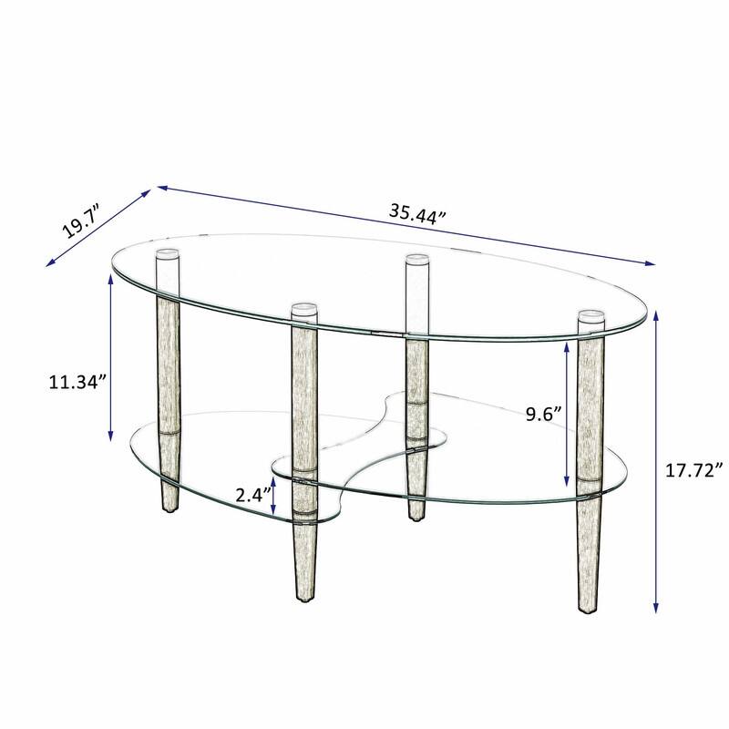 Oval Glass Coffee Table