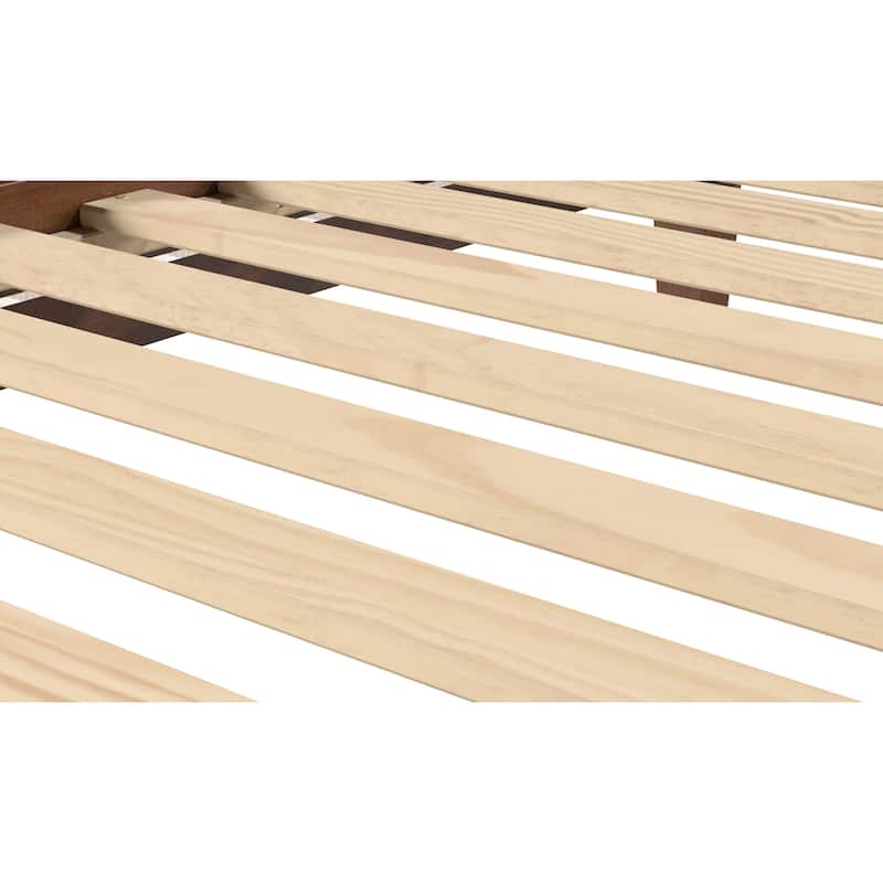 Natural Twin Platform Bed with Solid Pine Construction and 6.5-Inch Under Bed Clearance