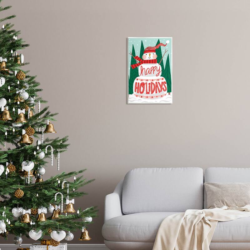 Stupell Happy Holidays Happy Snowman Wall Plaque Art by Arrolynn Weiderhold Bed Bath & Beyond