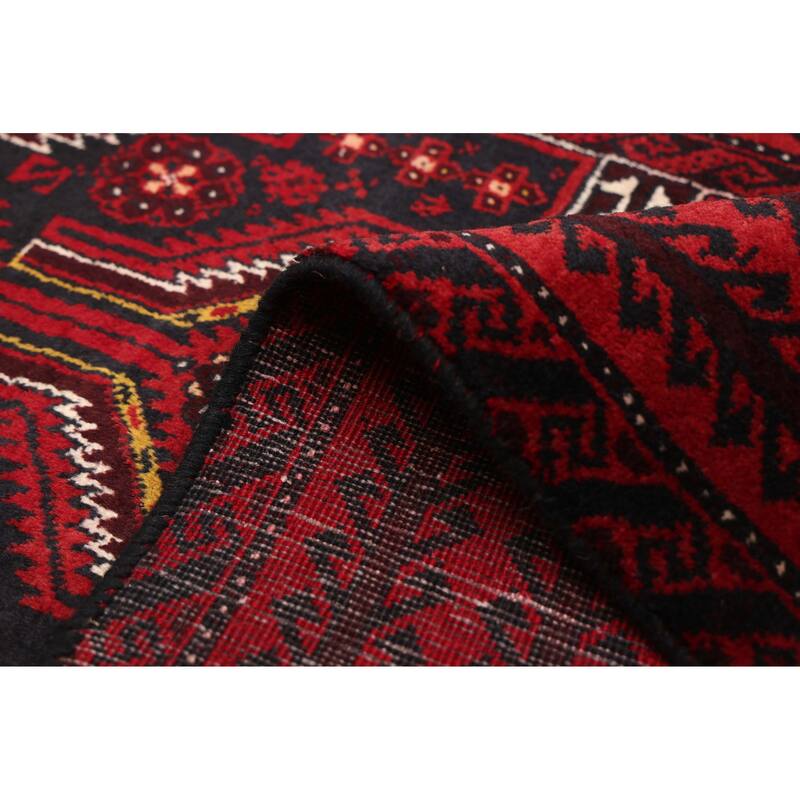 ECARPETGALLERY Hand-knotted Teimani Red Wool Rug - 2'11 x 6'1