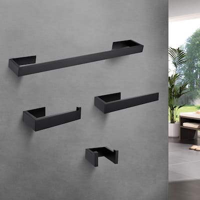 4-Piece Bath Hardware Set in Stainless Steel