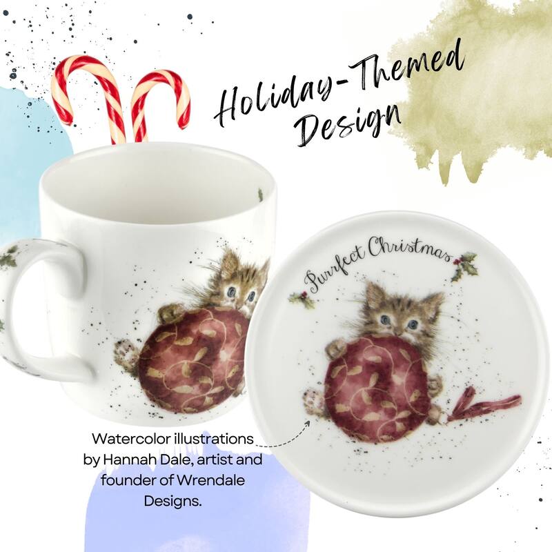 Royal Worcester Wrendale Designs Mug and Coaster Set Christmas