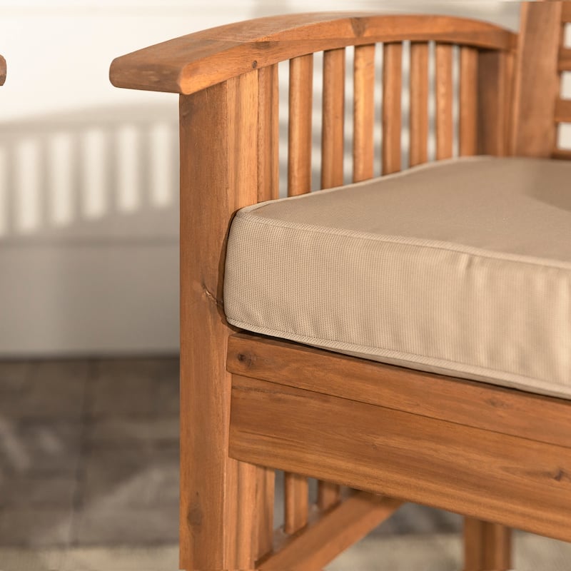 Walker Edison Surfside Acacia Wood Outdoor Chairs (Set of 2)