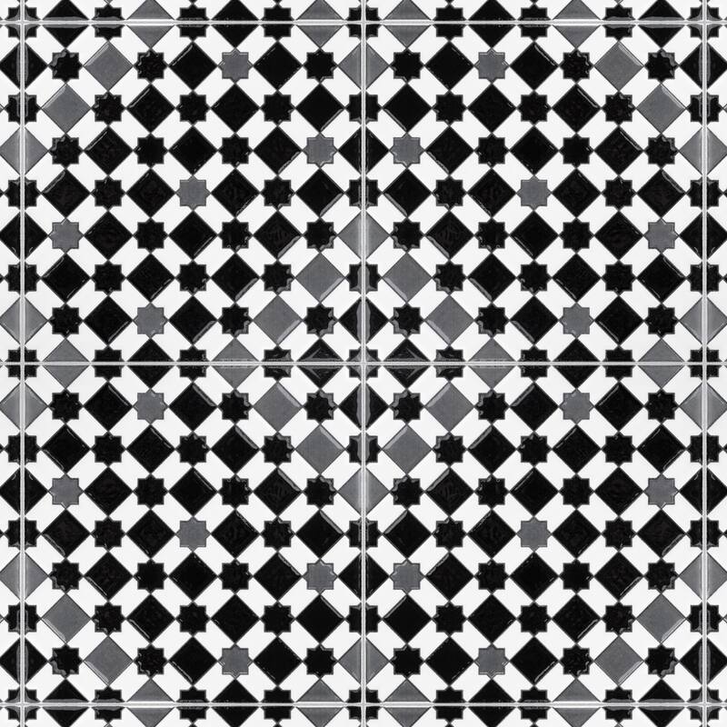 Merola Tile Sevillano Giralda Dark Grey 7-7/8" x 7-7/8" Ceramic Wall Tile - Case (25 Tiles)