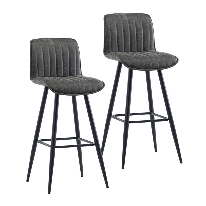 Porthos Home Jada Set Of 2 Counter Height Chairs, PU Leather, Armless