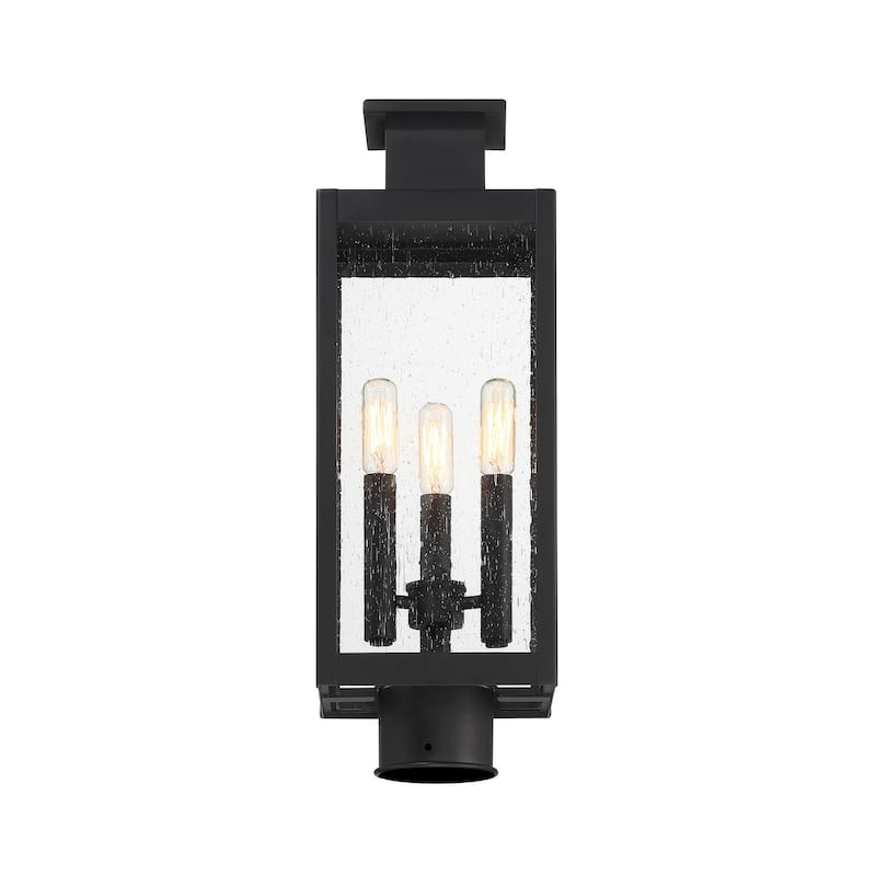 Ascott 3-Light Outdoor Post Lantern in Matte Black