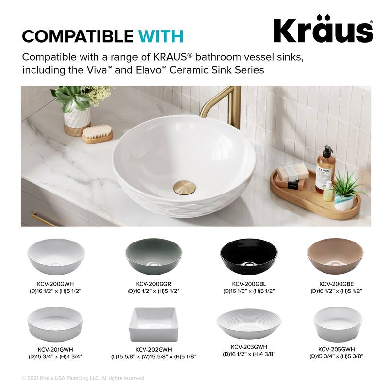 KRAUS Pop-Up Drain for Vessel Bathroom sink