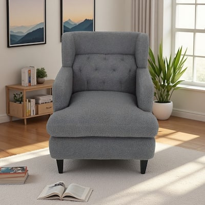 Teddy Fabric Tufted Accent Chair with 400lb Weight Capacity