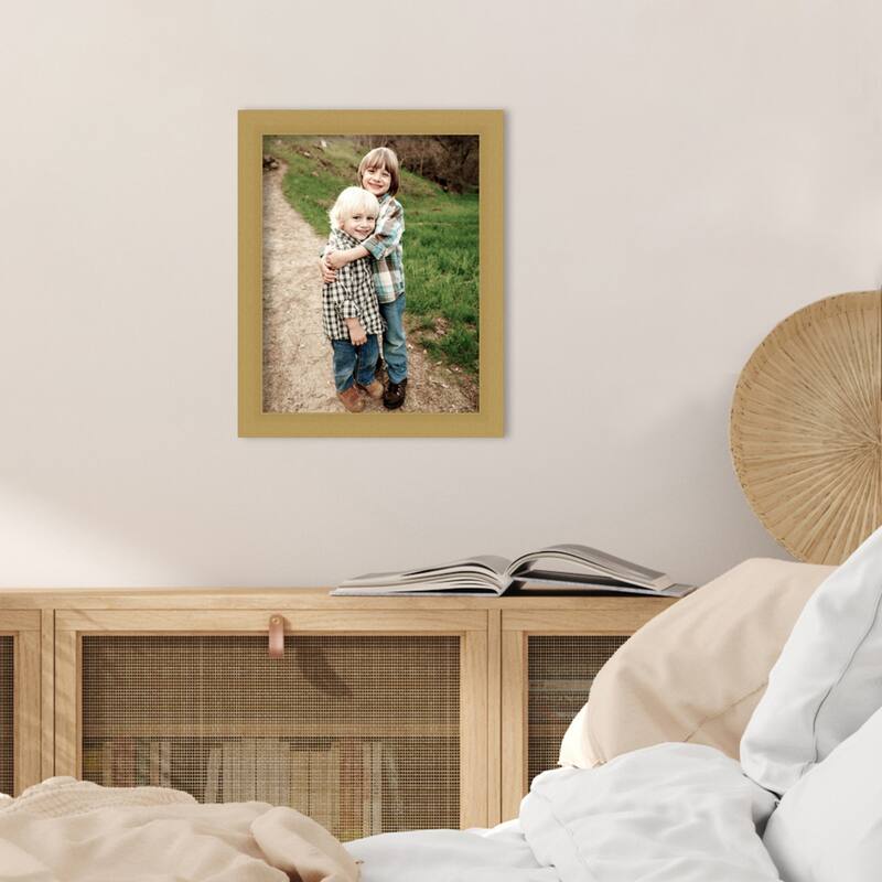 Grace Brushed Gold Narrow Framed Picture Frame, Photo Frame