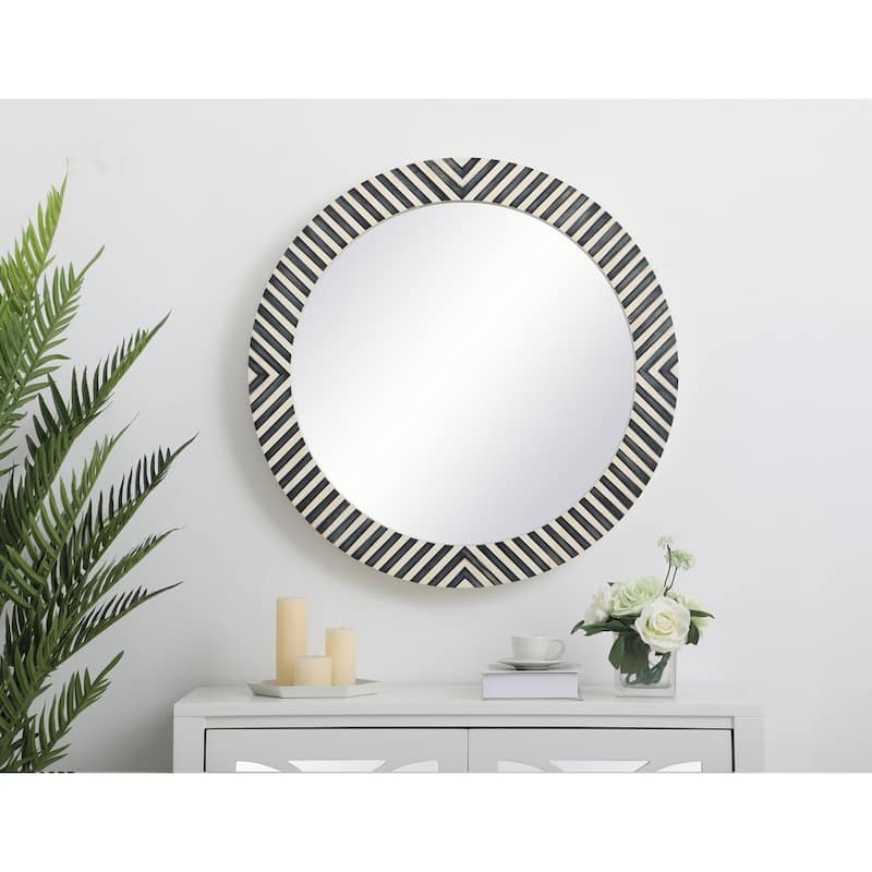 Carson Carrington Labben Round Chevron Mirror