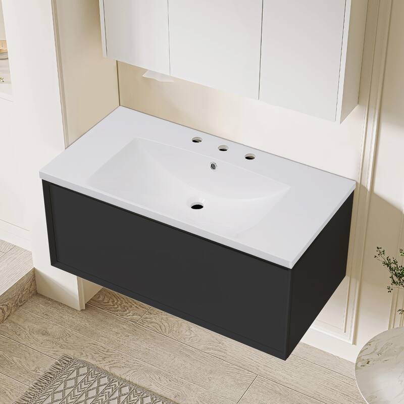 Topcraft Resin Bathroom Vanity Sink Top with Overflow