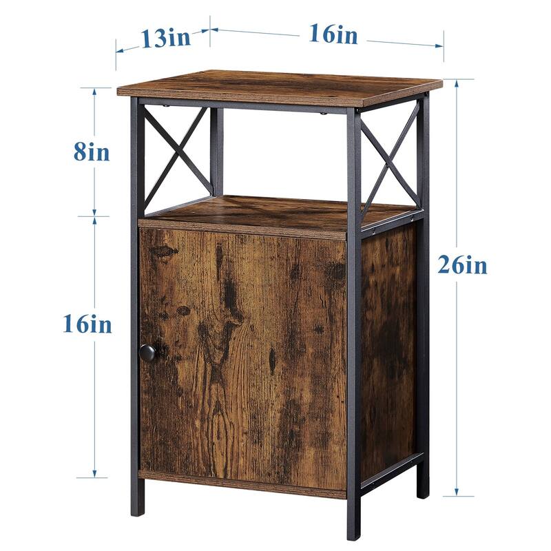 VECELO Modern Nightstands with Storage Cabinet, Nightstands Set of 2