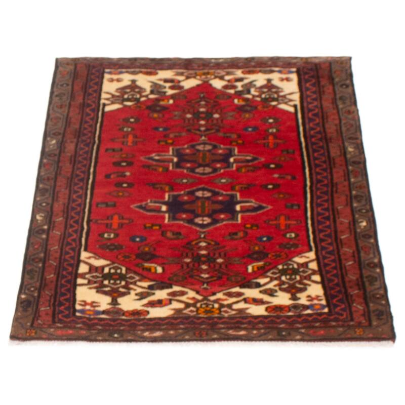 ECARPETGALLERY Hand-knotted Andelz Red Wool Rug - 3'3 x 4'9