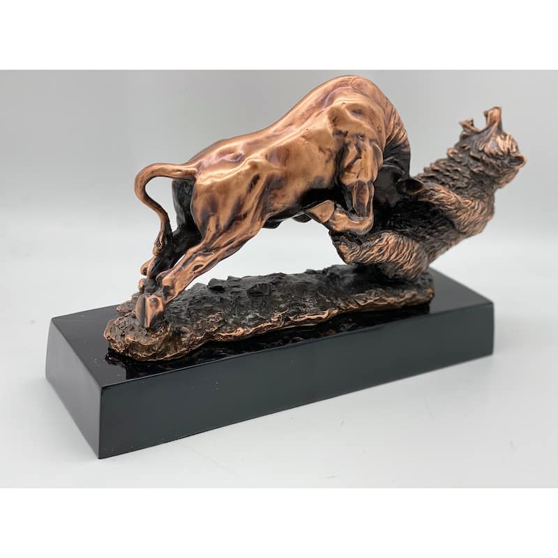 Bronze Fighting Bull and Bear