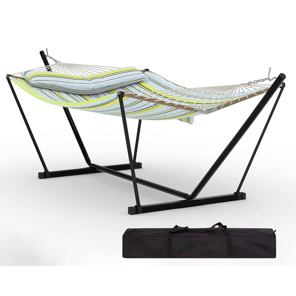 450 LBS Capacity, Double Outdoor Hammock for Patio, Backyard, Garden, Beach