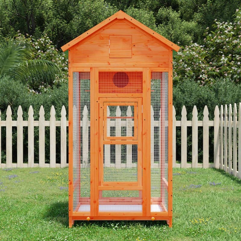 vidaXL Bird House Brown 36"x20.9"x66.9" Solid Wood Pine - 36" x 20.9" x 66.9"