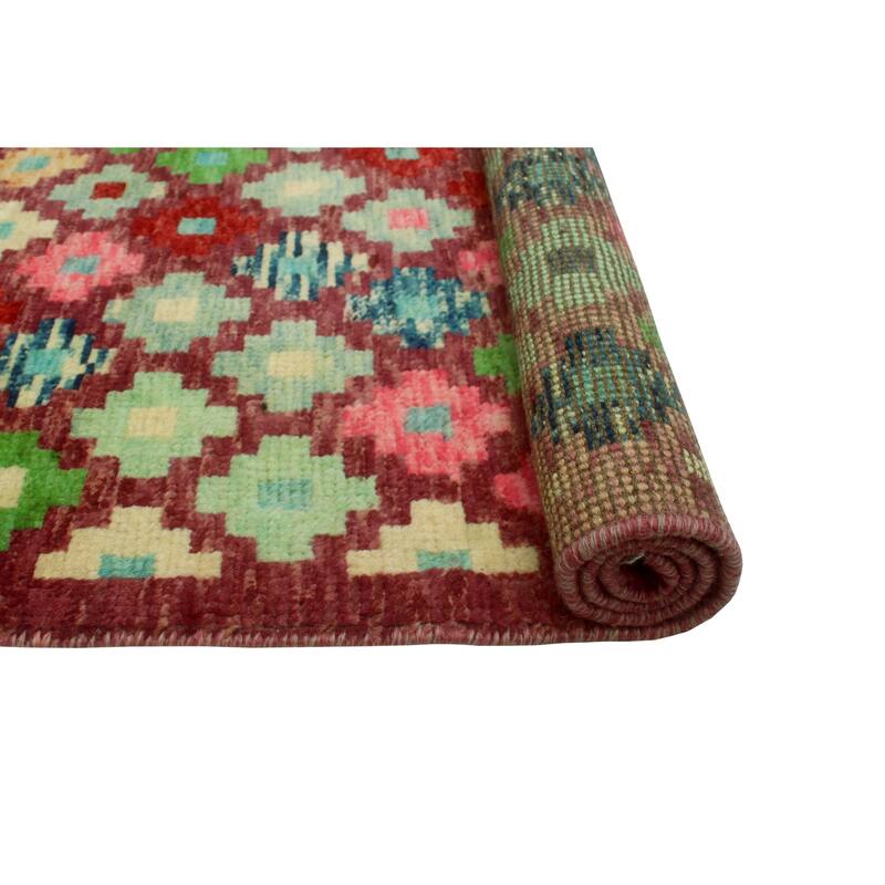 Balochi Olumiji Purple/Ivory Rug - 3'3" x 4'10"