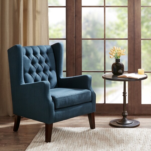 Navy tufted sales chair